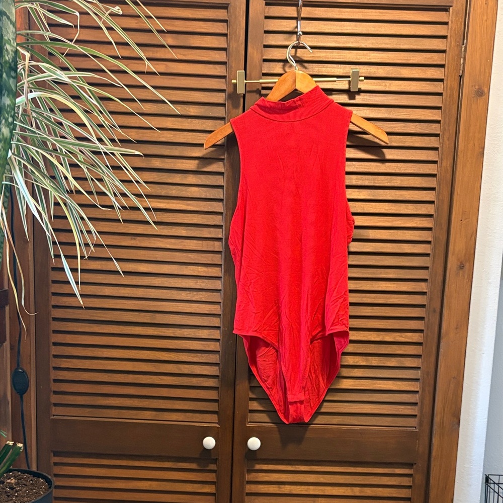 Red Sleeveless Bodysuit